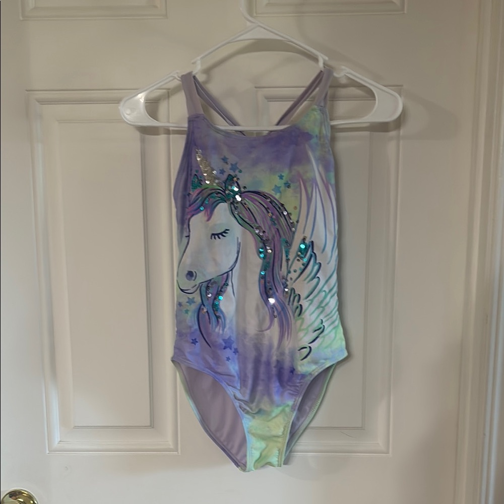Wonder Nation Purple and Green Bodysuit Unicorn Fantasy